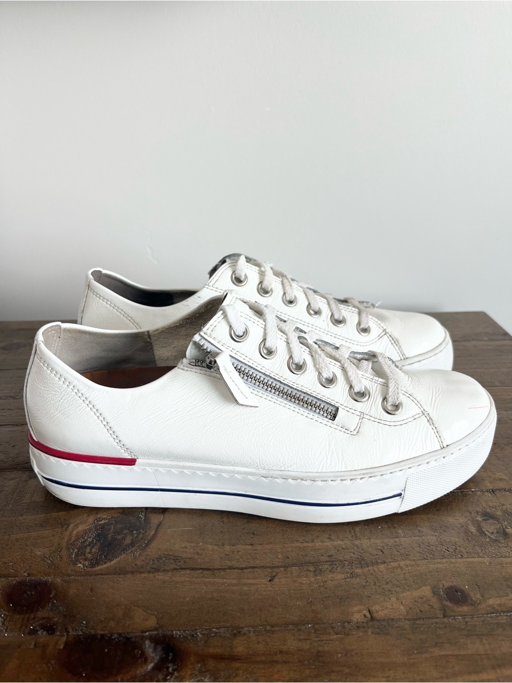 Paul Green Harper Women's White Italian Leather Sneakers Shoes UK8 US10.5